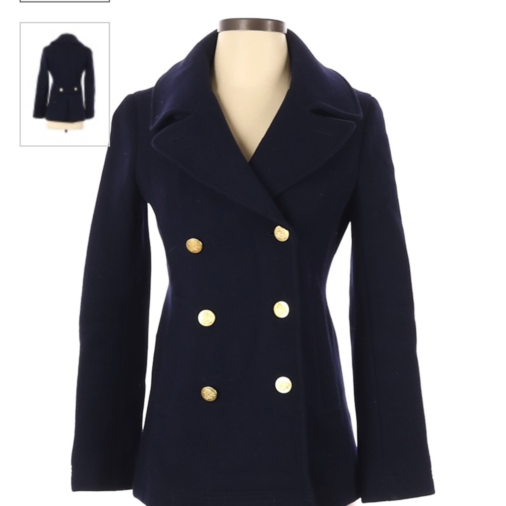 J. Crew wool stadium pea coat.